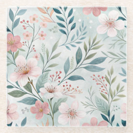 Blume Muster Zeichnend Pastell Glasuntersetzer