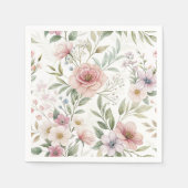 Blume Muster Zeichnend Pastellfarbe Serviette (Vorderseite)
