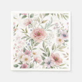 Blume Muster Zeichnend Pastellfarbe Serviette