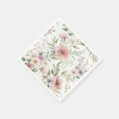 Blume Muster Zeichnend Pastellfarbe Serviette (Ecke)