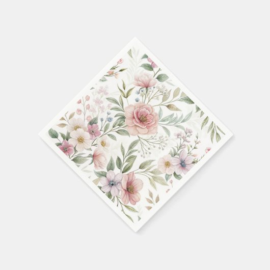 Blume Muster Zeichnend Pastellfarbe Serviette (Ecke)