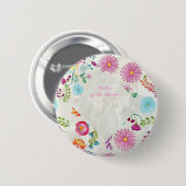 Blume Mutter eines Brautgeschenks - individuell an Button (Vorne & Hinten)