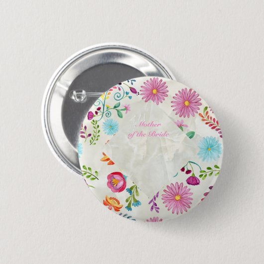 Blume Mutter eines Brautgeschenks - individuell an Button (Vorne & Hinten)