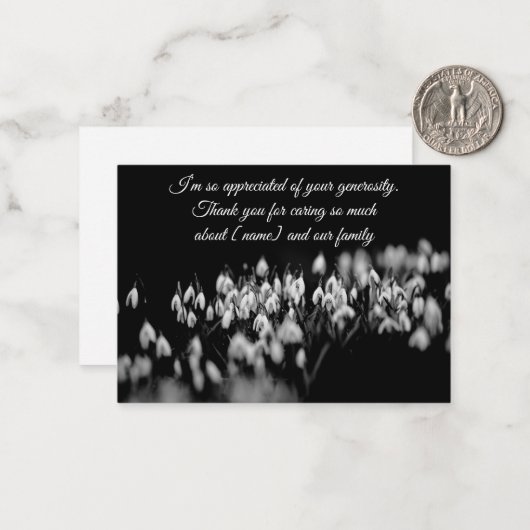 Blume nach der Beerdigung Danke an die Karten (Vorderseite/Rückseite Beispiel)