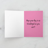 Blume nach Name Happy Birthday Design anpassen Karte (Innenseite)