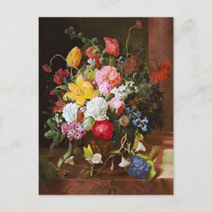 Blume nach wie vor Leben von Rose, Tulipen und Vio Postkarte