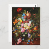 Blume nach wie vor Leben von Rose, Tulpen und Nelk Postkarte (Vorne/Hinten)