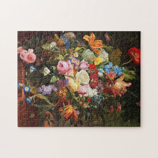 Blume nach wie vor Leben von Rose, Tulpen und Nelk Puzzle (Horizontal)