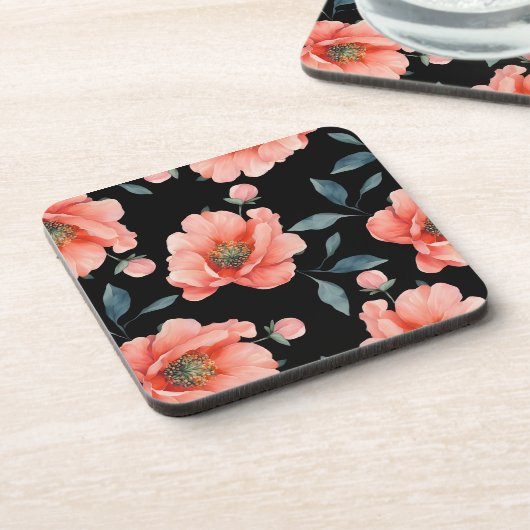 Blume nachts getränkeuntersetzer (Linke Seite)