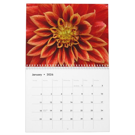 Blume naher Kalender (Jan 2026)