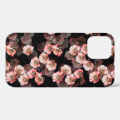 Blume nahtlose Muster Blüte auf schwarz Case-Mate iPhone Hülle (Rückseite (Horizontal))