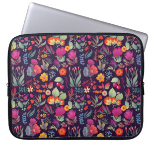 Blume nahtlose Muster dekorative Vintage Karte i Laptopschutzhülle