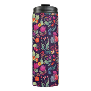 Blume nahtlose Muster dekorative Vintage Karte i Thermosbecher
