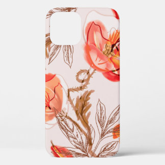 Blume Nahtloses Muster auf Beige Backgr Case-Mate iPhone Hülle