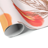 Blume Nahtloses Muster auf Beige Backgr Geschenkpapier (Rolleneckpunkt)