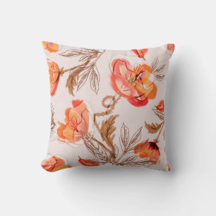 Blume Nahtloses Muster auf Beige Backgr Kissen