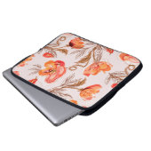 Blume Nahtloses Muster auf Beige Backgr Laptopschutzhülle (Vorne Knopf)