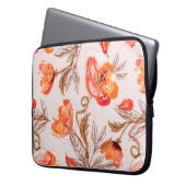 Blume Nahtloses Muster auf Beige Backgr Laptopschutzhülle (Vorderseite Links)