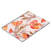 Blume Nahtloses Muster auf Beige Backgr Notizblock (Linke Seite)