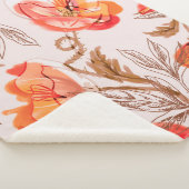 Blume Nahtloses Muster auf Beige Backgr Sherpadecke (3/4)