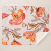 Blume Nahtloses Muster auf Beige Backgr Sherpadecke (Vorderseite (Horizontal))