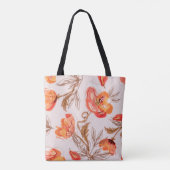 Blume Nahtloses Muster auf Beige Backgr Tasche (Rückseite)