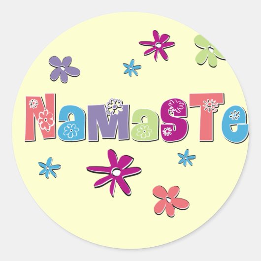 Blume Namaste Yoga Gear Runder Aufkleber (Vorderseite)