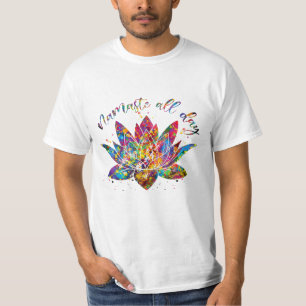 Blume Namaste Yoga Wasserfarbe T-Shirt