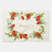 Blume + Name hinzufügen / Text / Farbe Geschirrtuch (Horizontal)