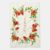 Blume + Name hinzufügen / Text / Farbe Geschirrtuch (Vertikal)