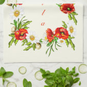 Blume - Name hinzufügen / Text - Geschirrtuch (Gefaltet)