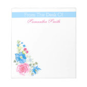 Blume | Name personalisieren Notizblock (Vorderseite)