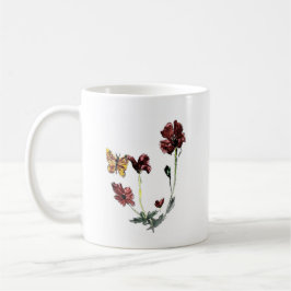 Blume Natur Art Butterfly Mohn Kaffeetasse
