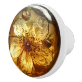 Blume Natur Bernsteinfassmuster Keramikknauf (Rechts)