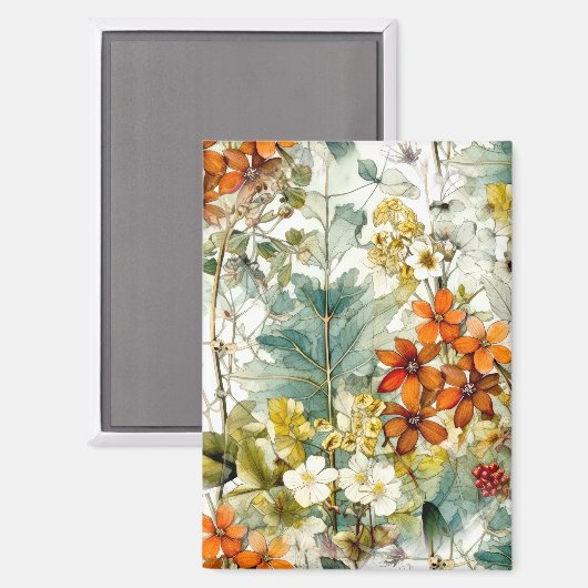 Blume Naturkunst Magnet (Vorderseite/Rückseite)