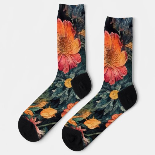 Blume Naturkunst Socken (Linkes Detail)
