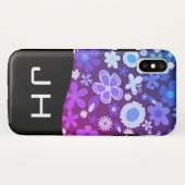 Blume Naturmuster / lila / Monogramm Case-Mate iPhone Hülle (Rückseite (Horizontal))