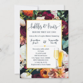 Blume Navy Bubbles und Brews Polterabend Einladung