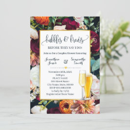 Blume Navy Bubbles und Brews Polterabend Einladung