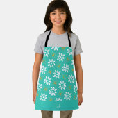 Blume Navy Orange Minimal Muster Schürze (Insitu)