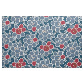 Blume Navy und Red Fabric der 70er Jahre Stoff (Fat Quarter (45,7 x 55,9 cm))