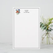 Blume - NavyBlue - TRANS - Fl8878 - 024 Briefpapier (Stehend Vorderseite)