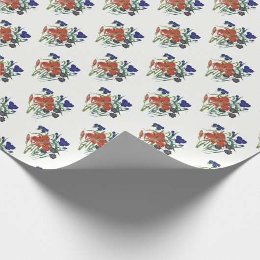 Blume - NavyBlue - TRANS - Fl8878 - 024 Geschenkpapier (Ecke)