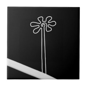 Blume Nazca Peru antikes idol Geoglyph Symbol Inn Fliese