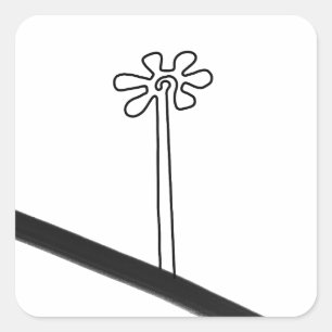 Blume Nazca Peru antikes idol Geoglyph Symbol Inn Quadratischer Aufkleber