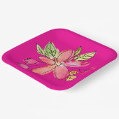 Blume Neon Pink Pappteller (Gewinkelt)