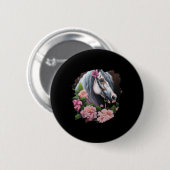 Blume Niedlich Art Malerei Blume Reiten Button (Vorne & Hinten)