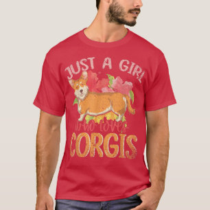 Blume Niedlich Corgi Lover Girls Frauen Hundebesit T-Shirt