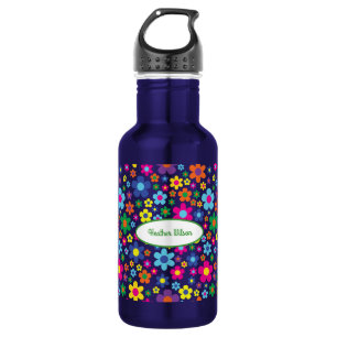 Blume Niedlich Kinder Wasser Flasche mit Name Edelstahlflasche