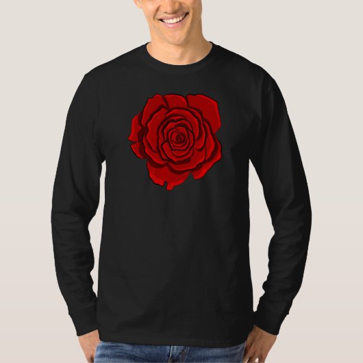 Blume niedlicher Rote Rosen T-Shirt (Vorderseite)